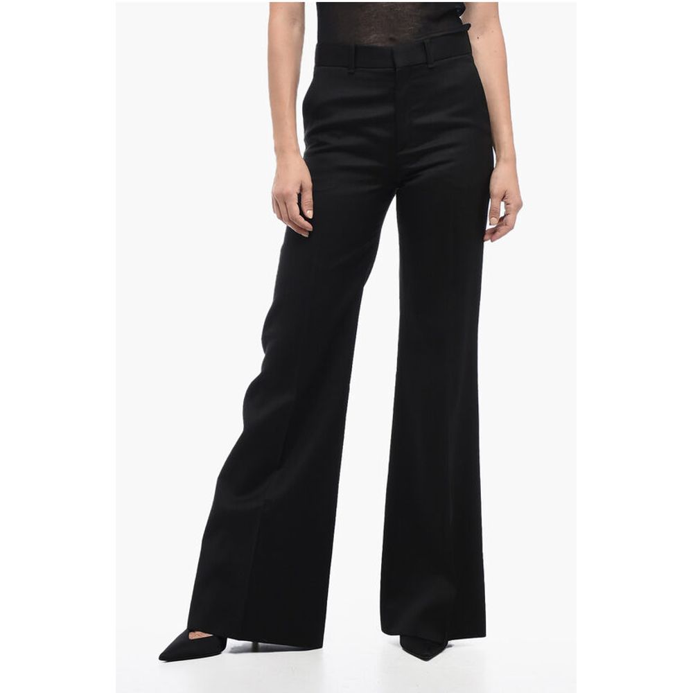 High-Waisted Flare-Fit Wool Pants