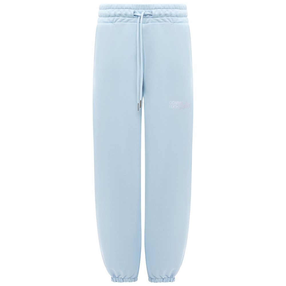 Blue Cotton Men Sweatpants