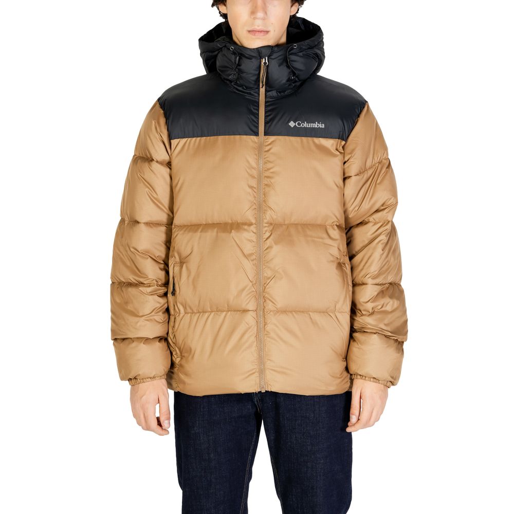 Beige Nylon Jackets & Coat