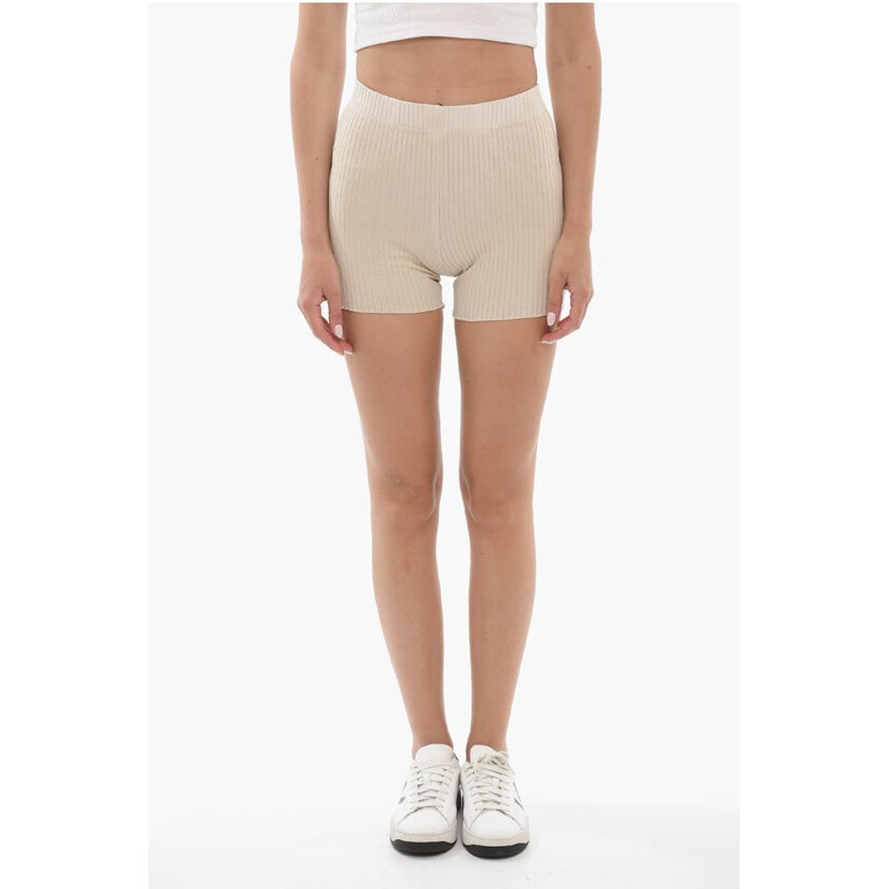 Stretch Cotton Ribbed Shorts