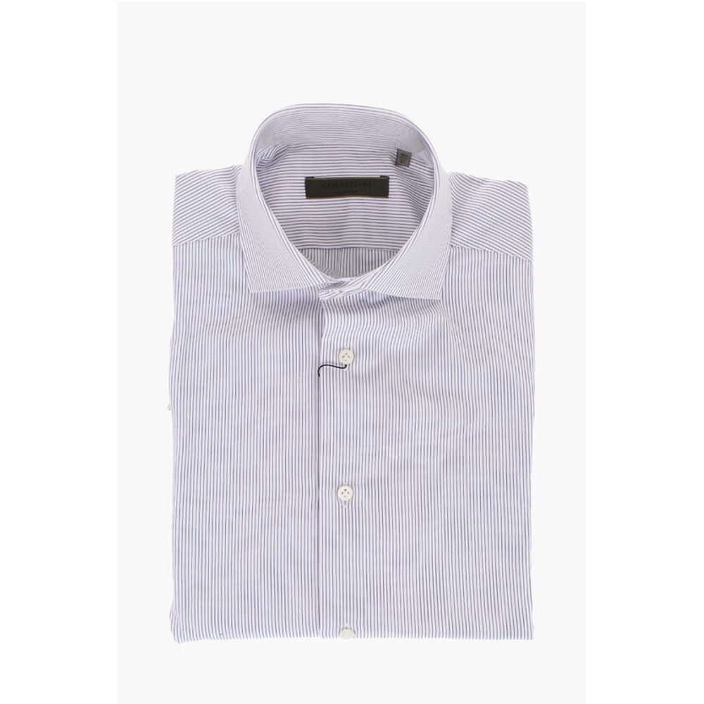 SU MISURA Pinstriped Cotton Shirt with Standard Collar