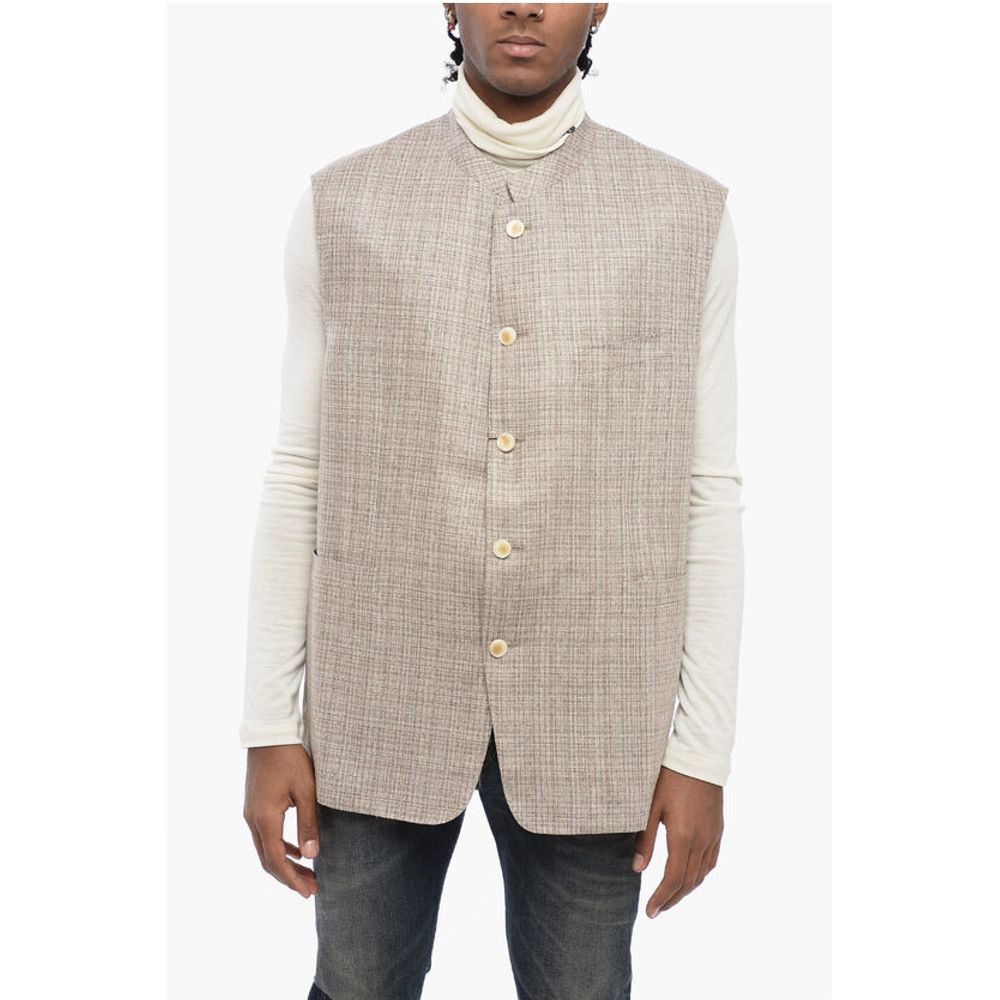 Mandarin Collar Silk Vest