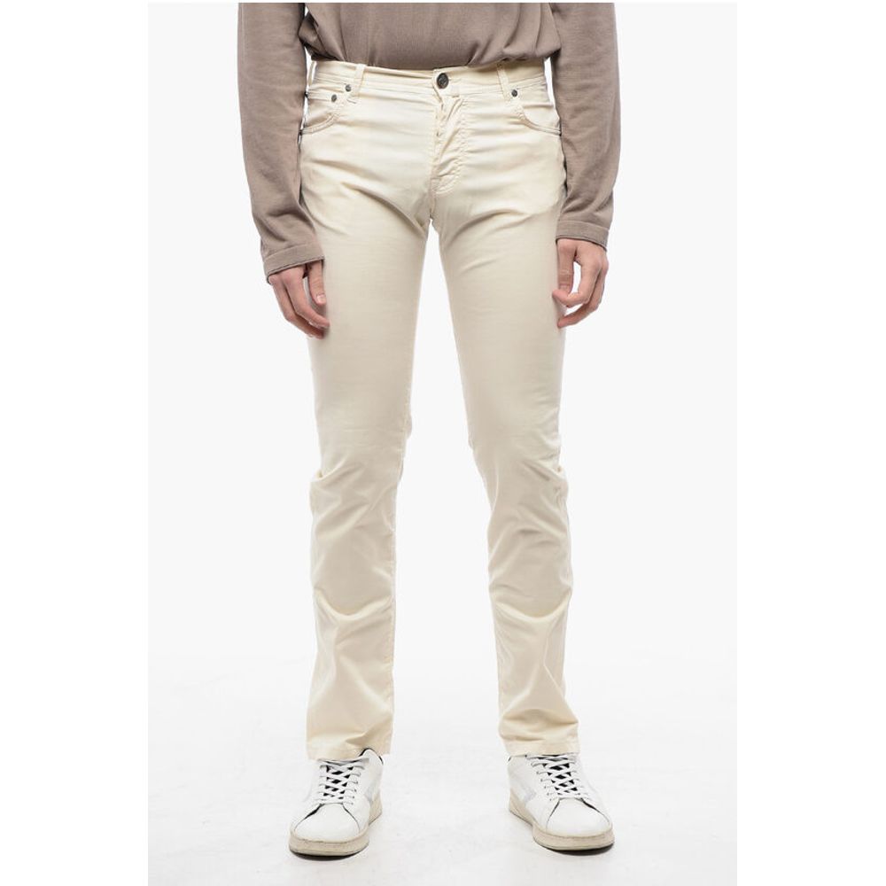 ID Regular Waist Cotton Stretch 5 Pockets Pants with 4-Butto
