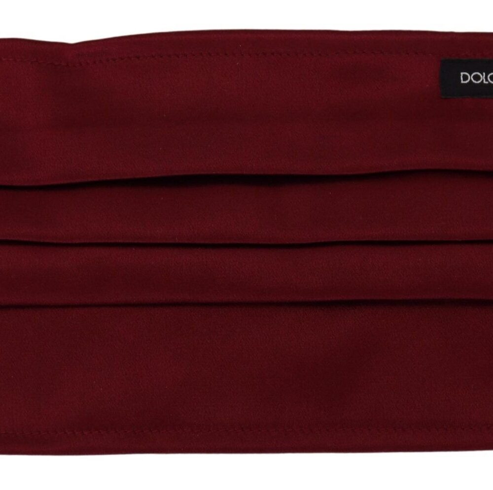Elegant Silk Pleated Maroon Face Mask