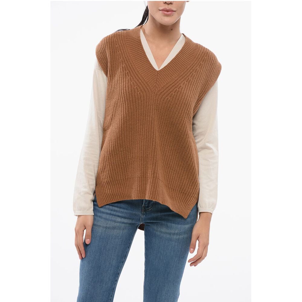 Sleeveless V-Neck Merinos Wool and Cashmere RYNIS Sweater