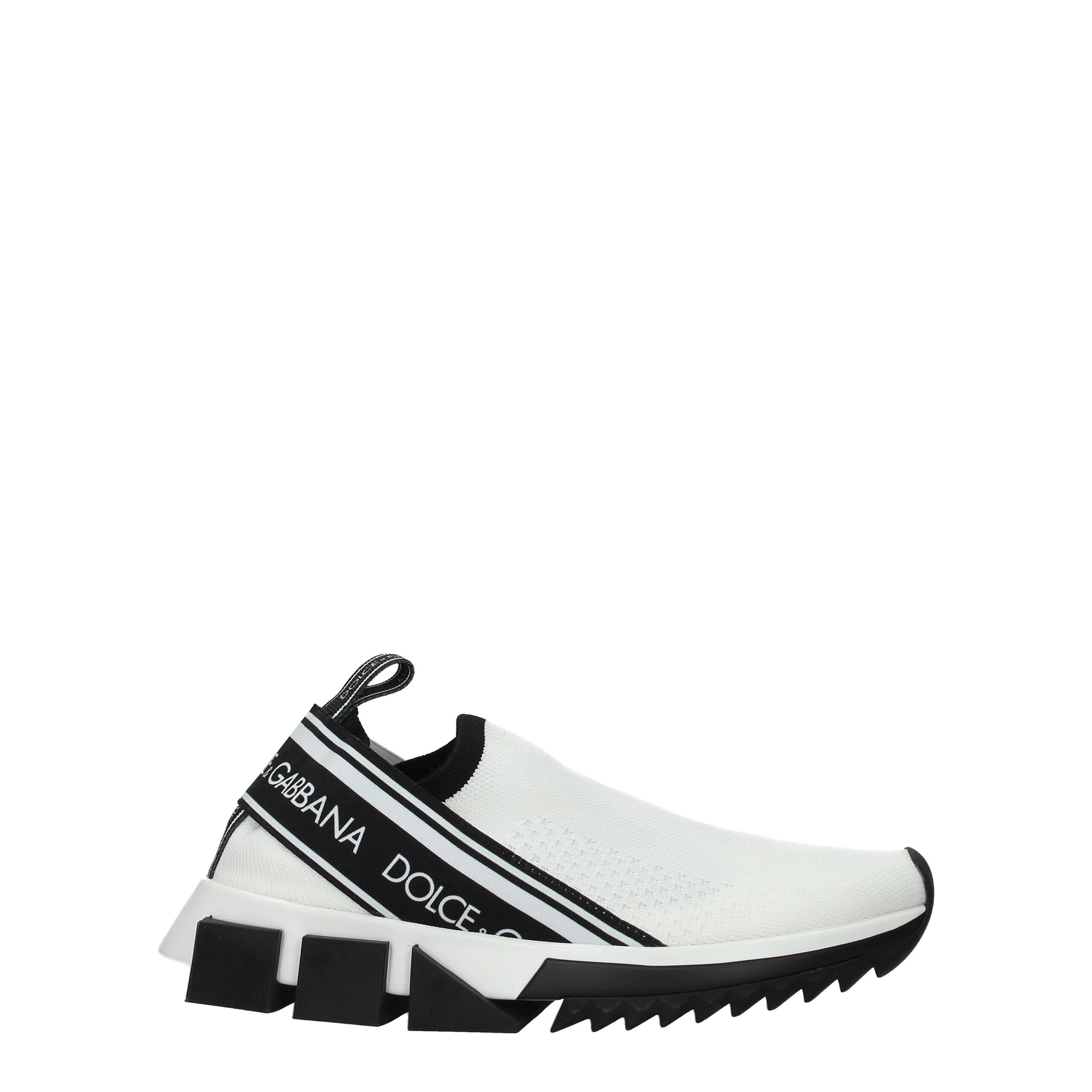 White Fabric Sneakers