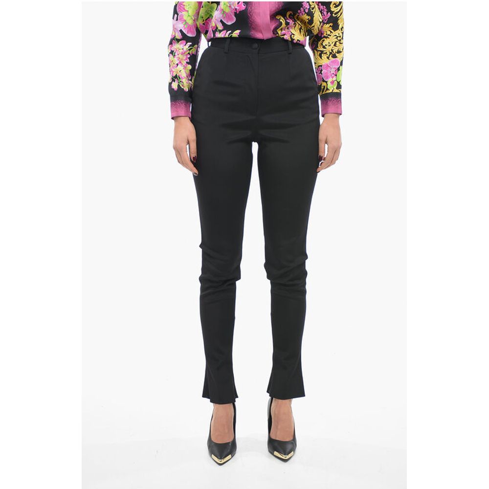 Stretch Fabric Pants with Zipped Ankle
