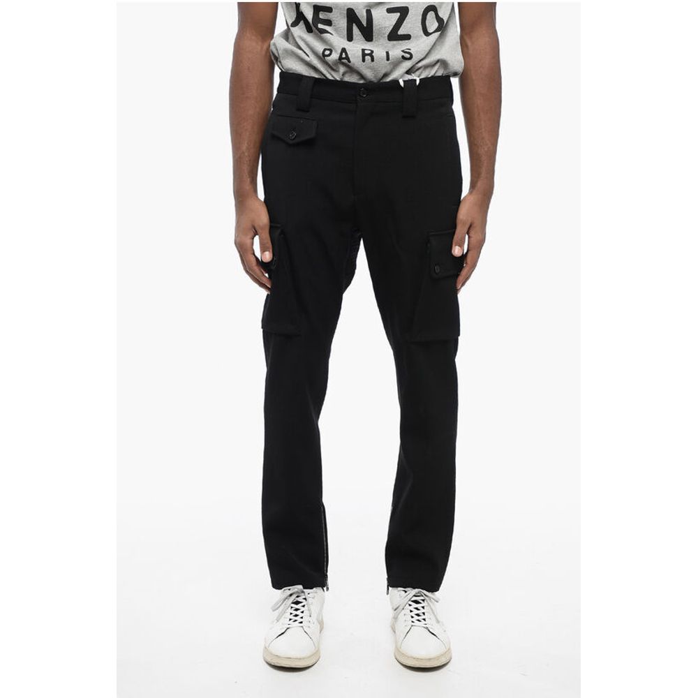 Wool Cargo Pants With Patch