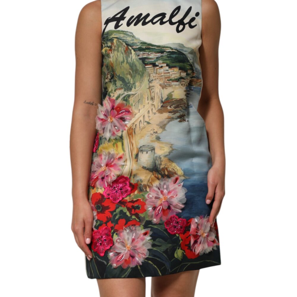 Multicolor Crystal Embellished Mini Dress