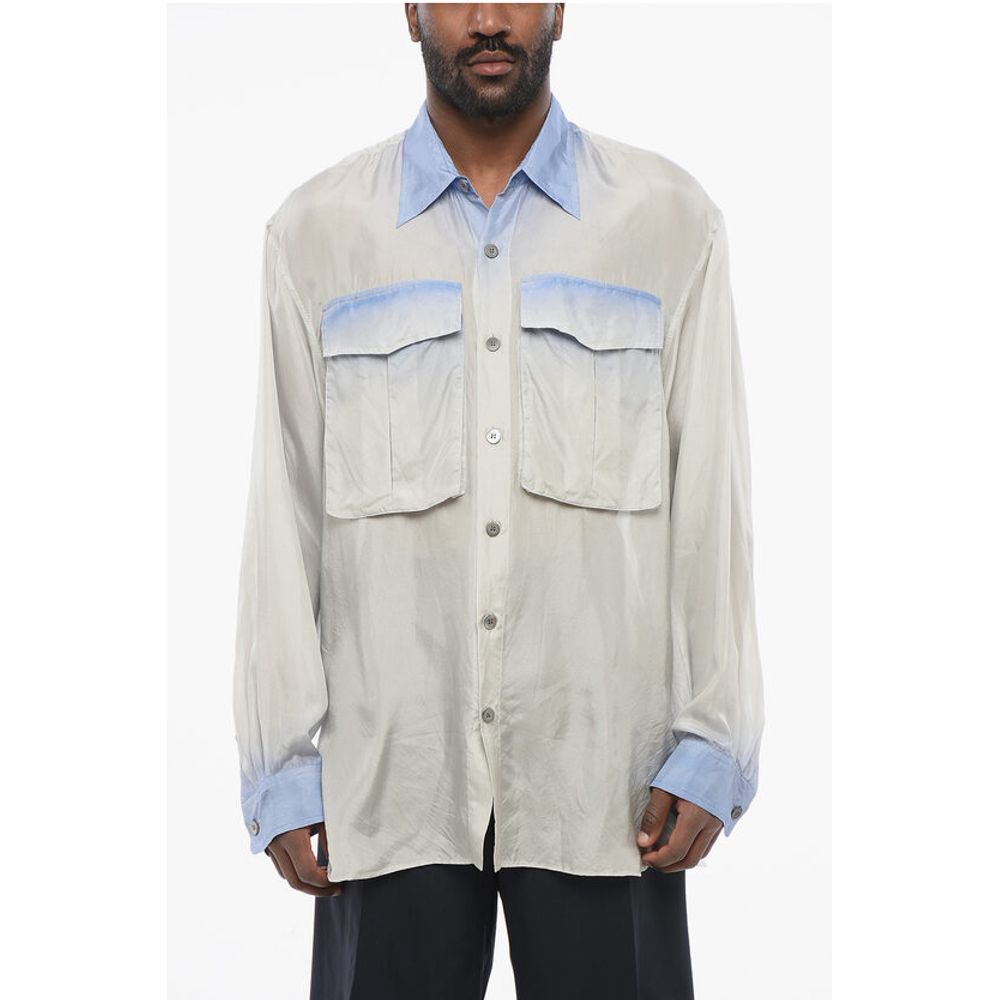 Degradè Patterned CALANDER Silk Shirt with Breast-pockets