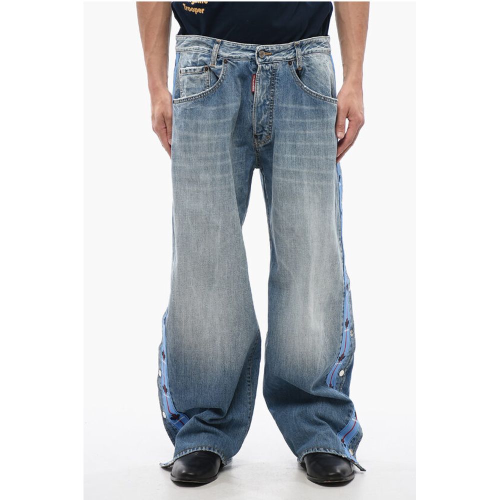 Straight Fit BIG Jeans With Logoed Bands And Side Buttons 27