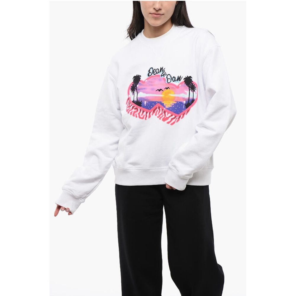 Brushed Cotton SPRAY SUNSET Crew Neck Sweatshirt