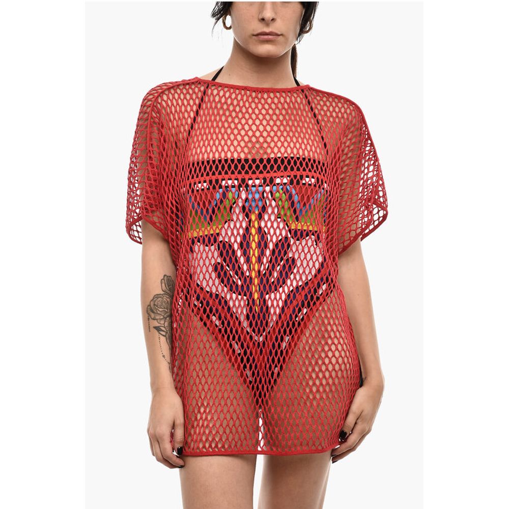 Solid Color Openwork Beach Cover-up Dress