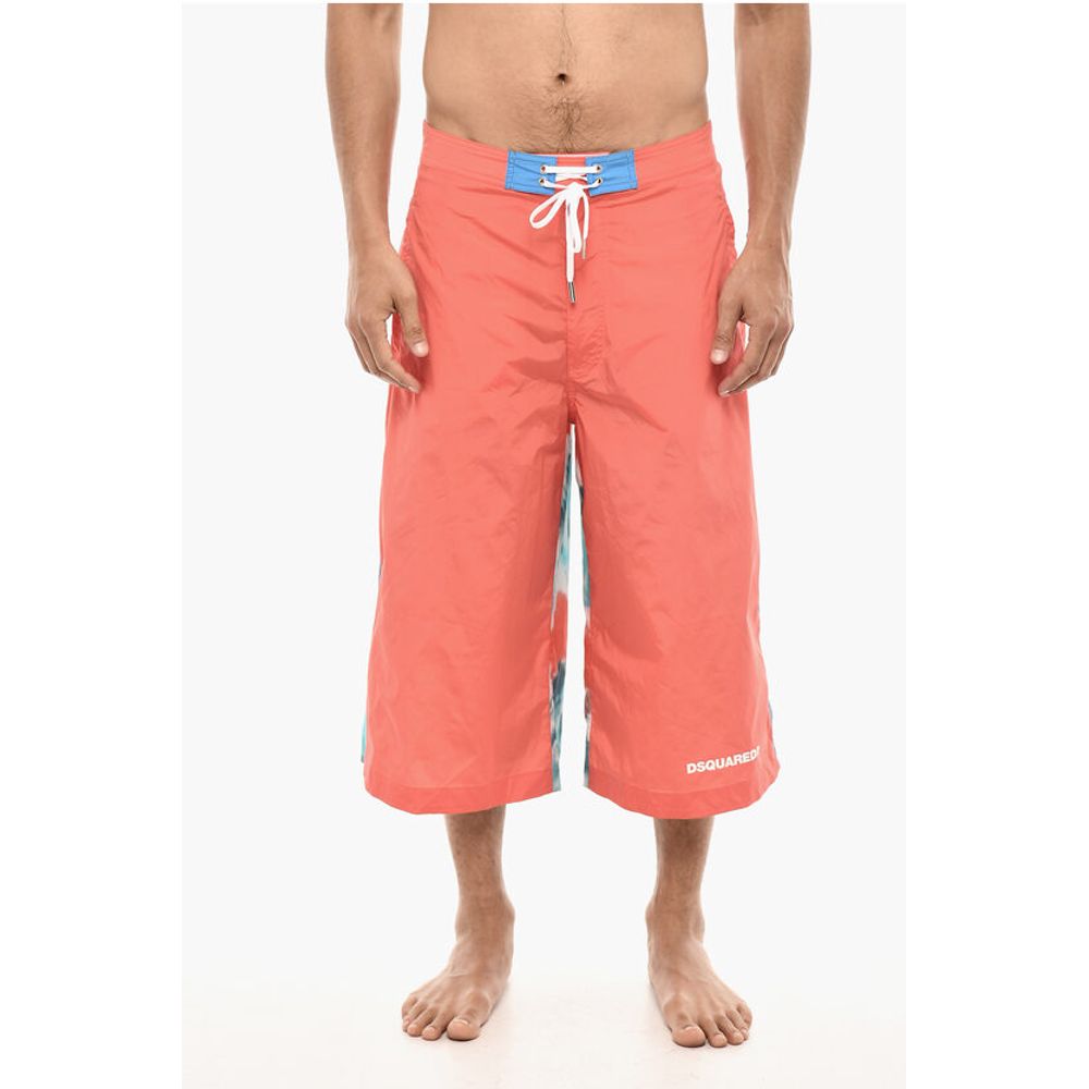 Maxi Swim Shorts With Tie Dye Print
