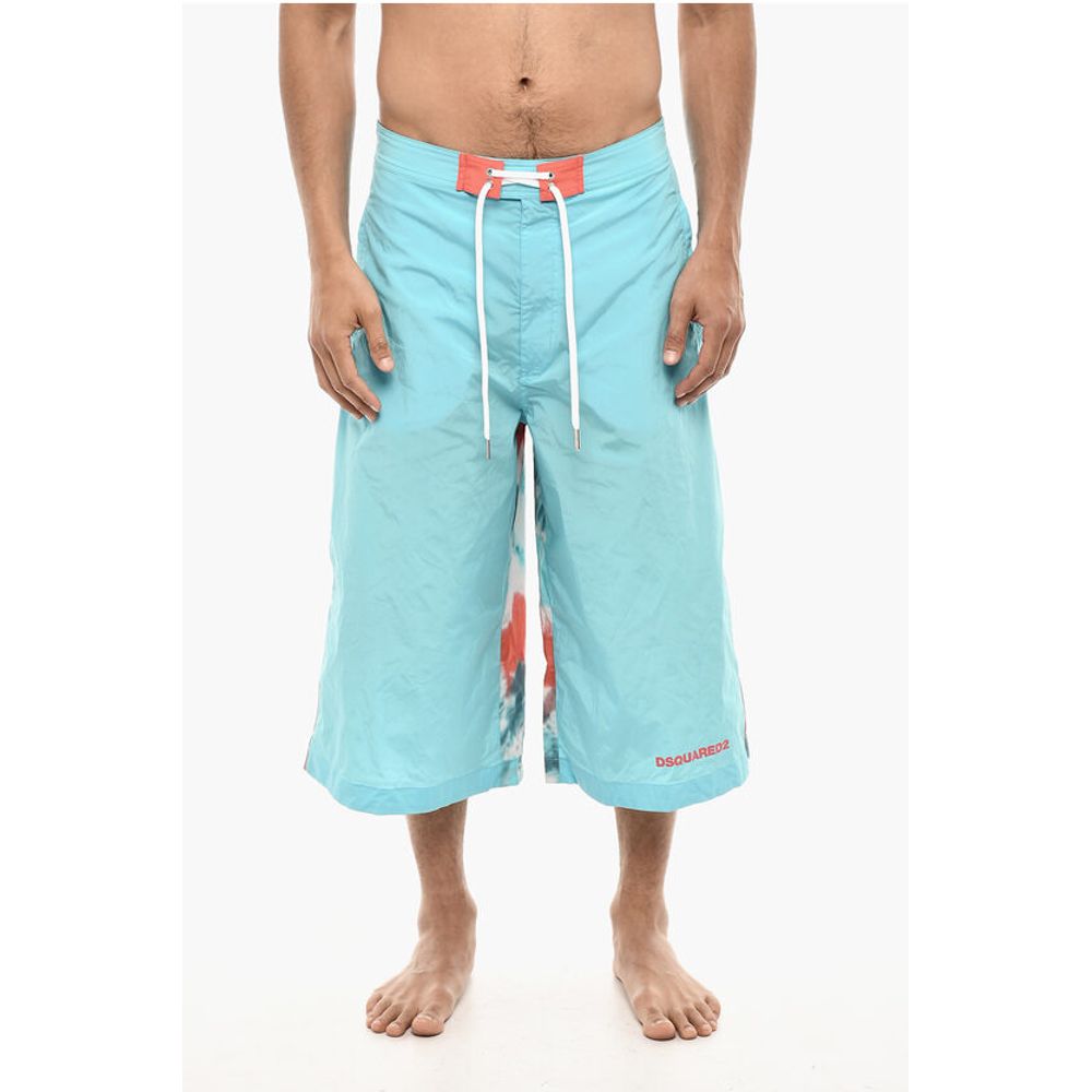 Maxi Swim Shorts With Tie Dye Print