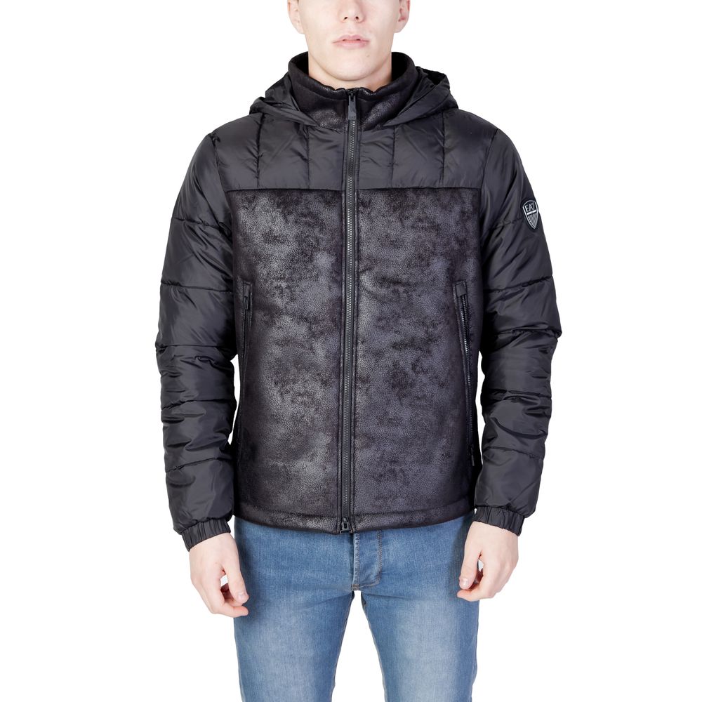 Black Polyester Jackets & Coat