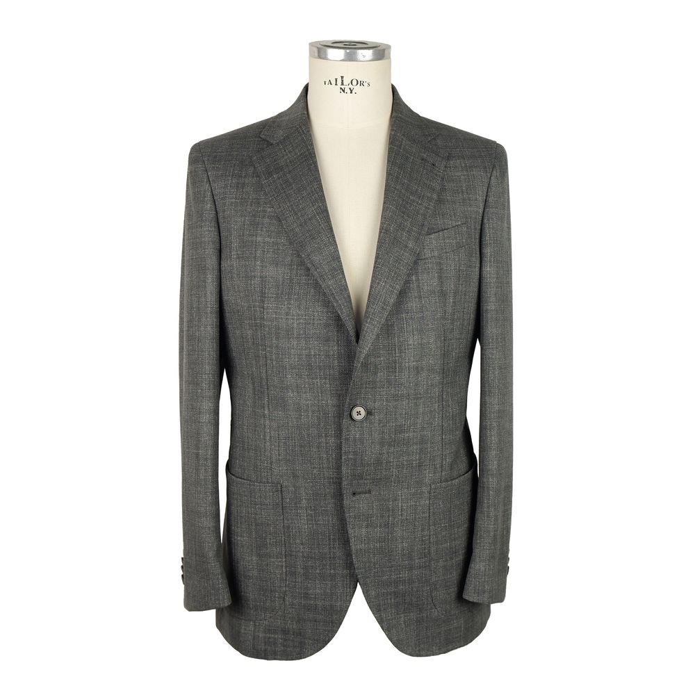 Gray Wool Men Blazer