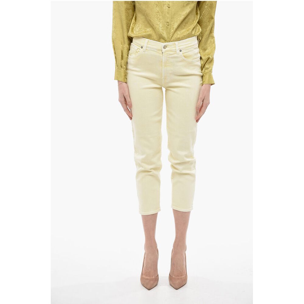 LUXE VINTAGE 5 Pockets Acid Wash Effect Pants with Golden-Bu