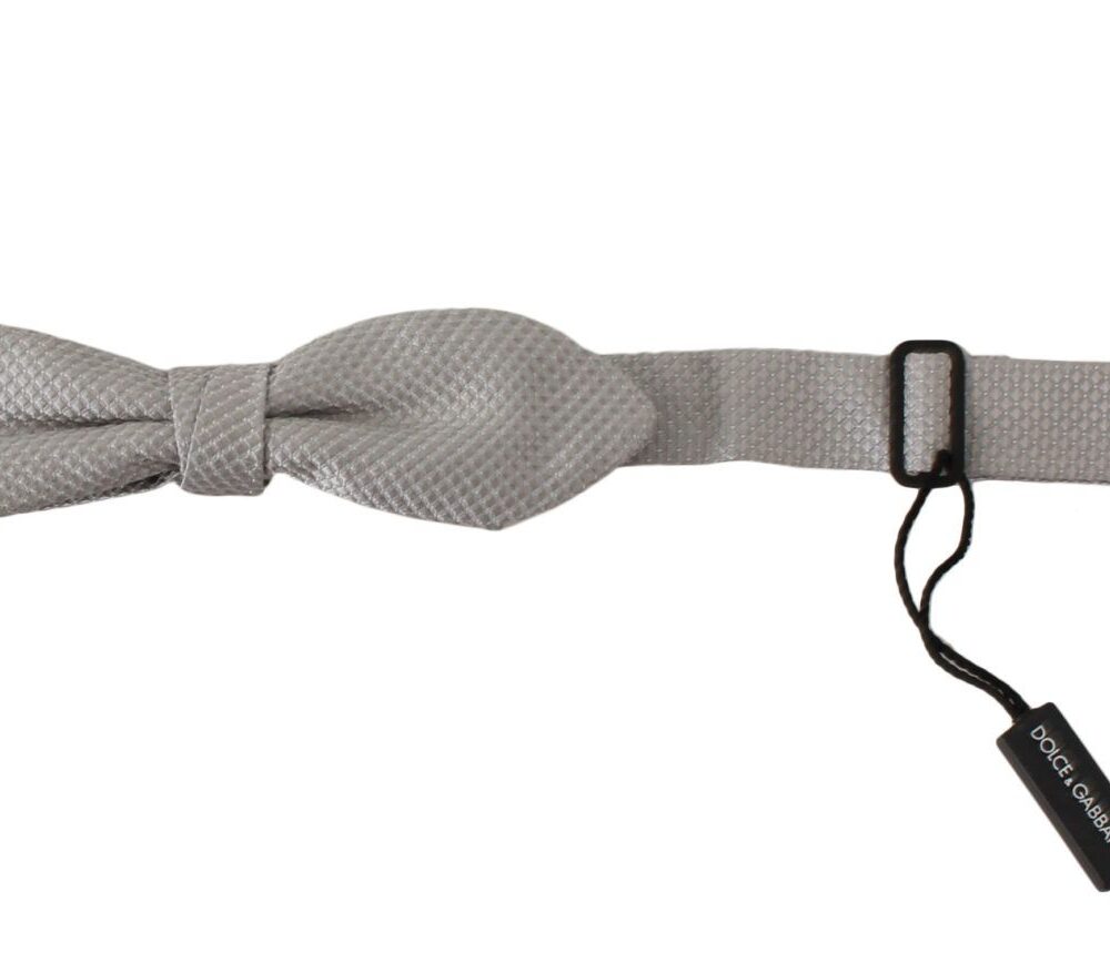 Elegant Silk Gray Bow Tie