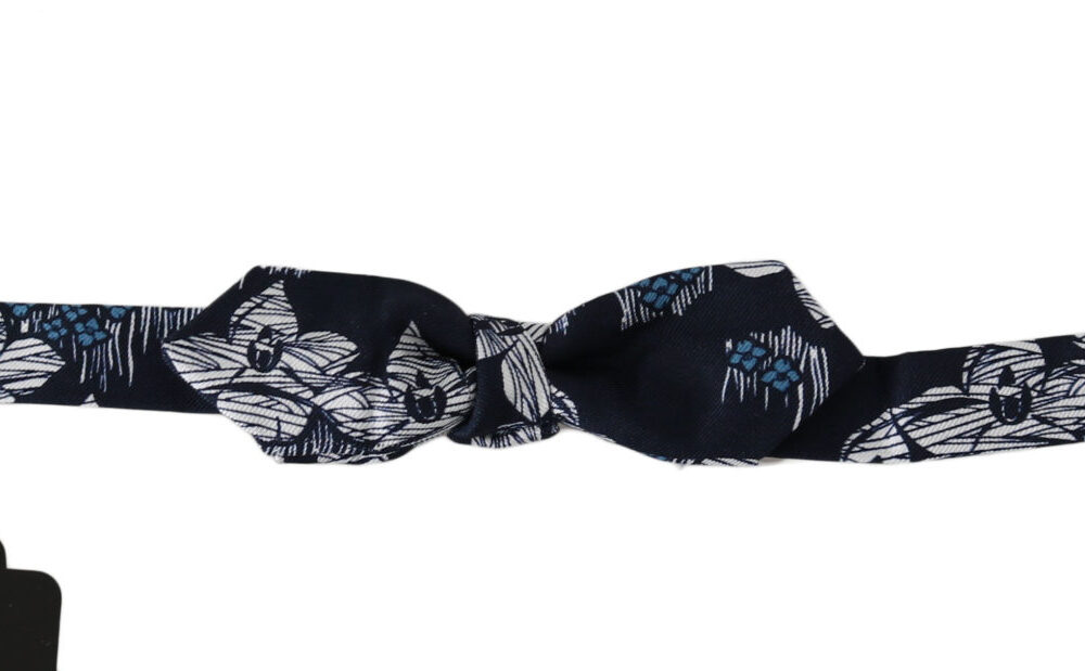 Elegant Navy Silk Bow Tie