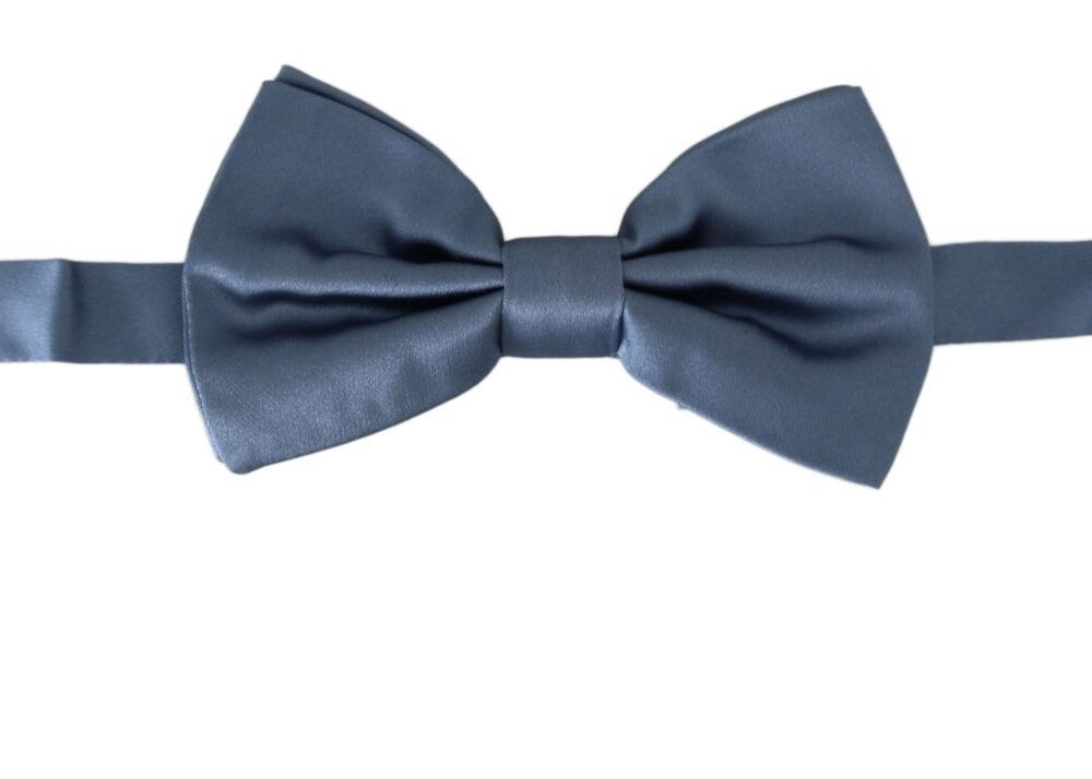 Elegant Blue Silk Bow Tie