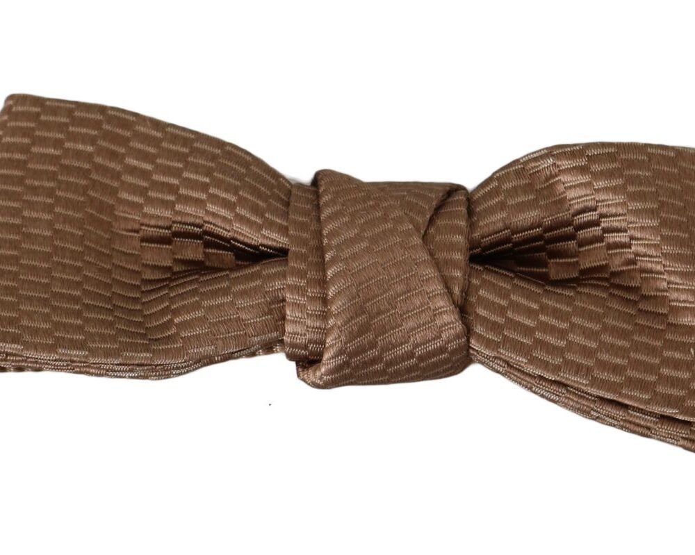 Elegant Brown Gold Bow Tie