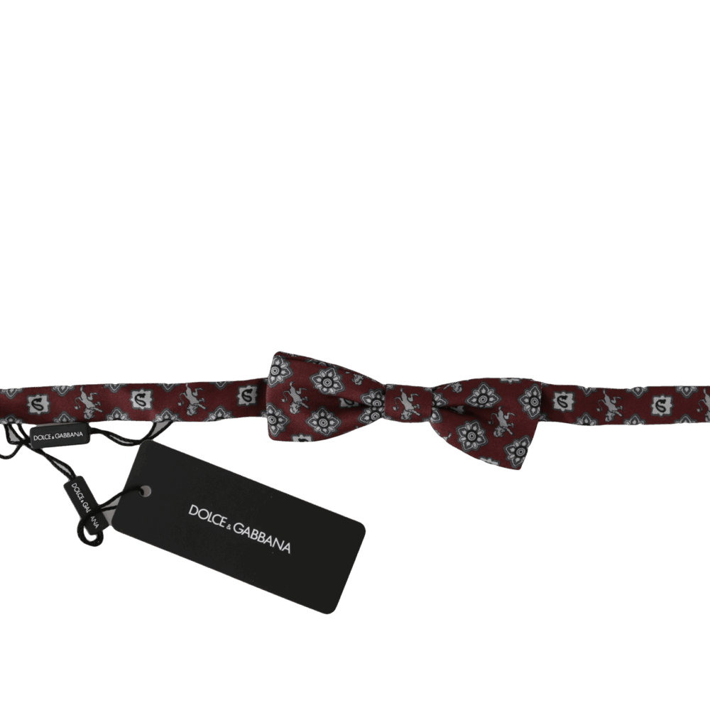 Elegant Bordeaux Silk Bow Tie