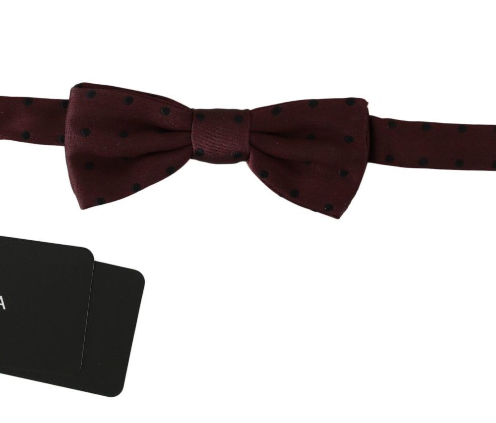 Elegant Silk Purple Dotted Bow Tie