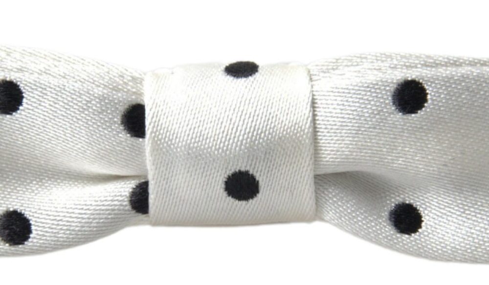 Stylish Polka Dot Silk Bow Tie
