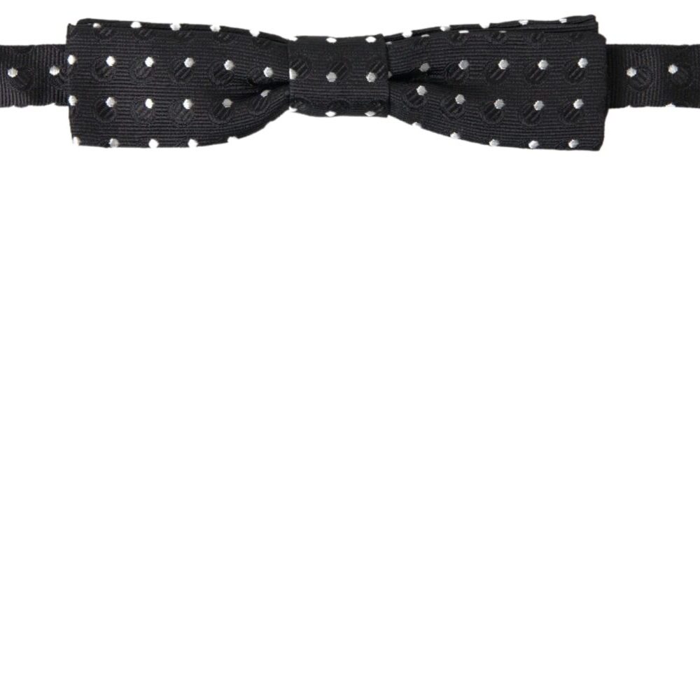 Elegant Silk Black Bow Tie with Signature Clasp