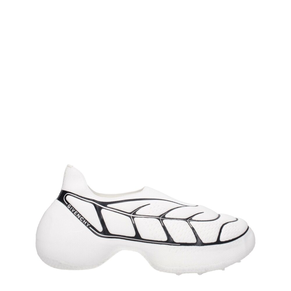 White Fabric Low Tops
