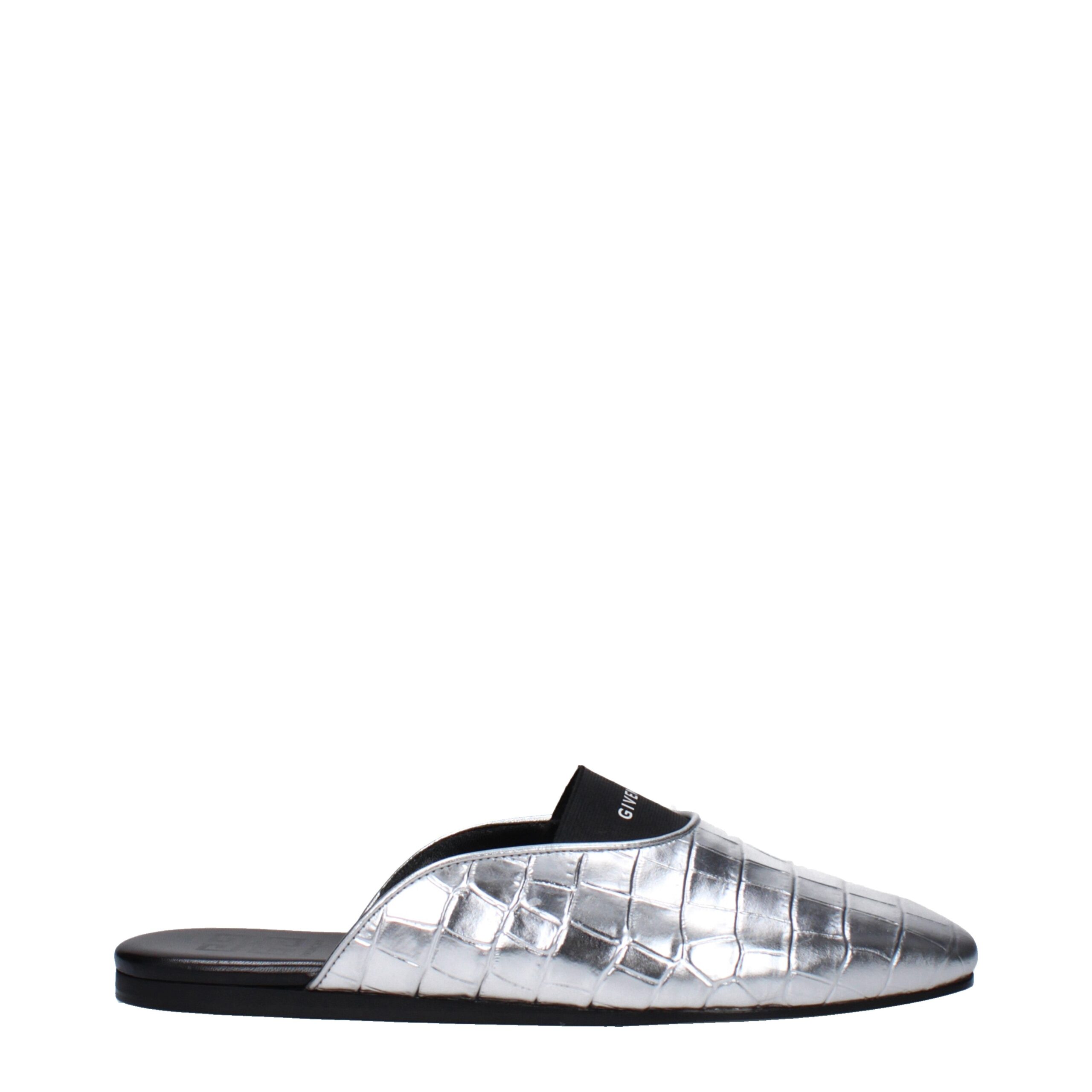 Gray Leather Slipper