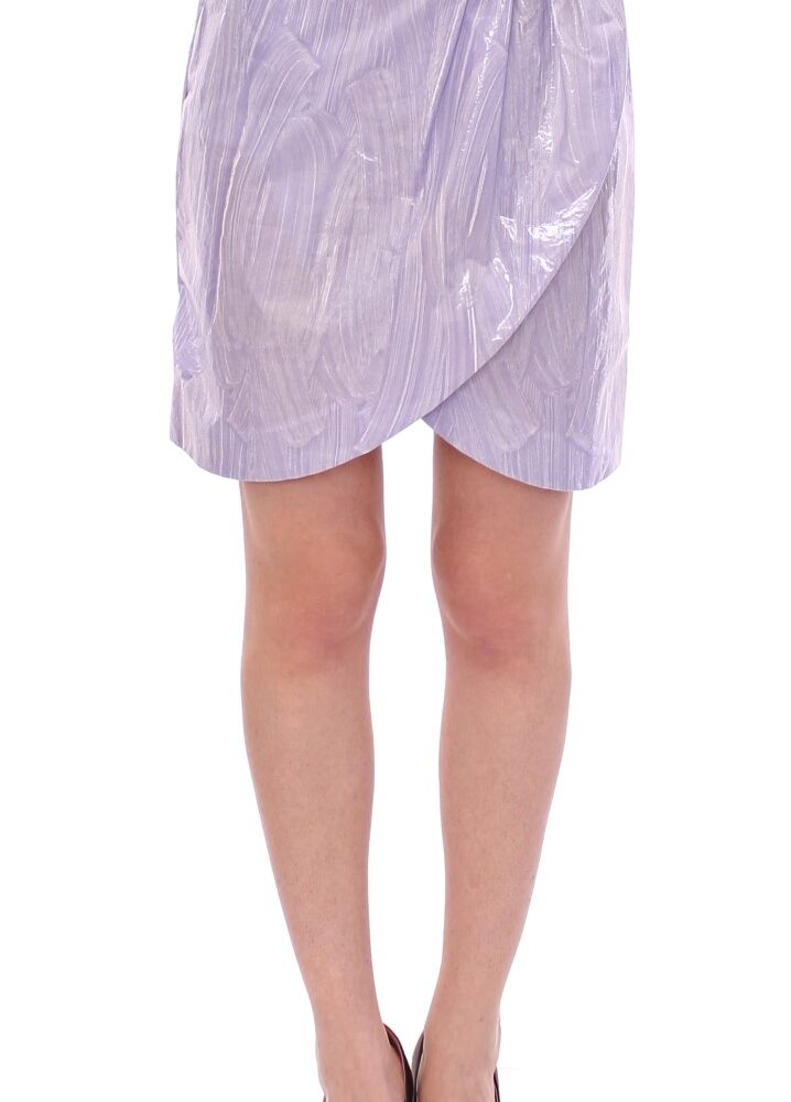 Elegant Purple Viscose Skirt - Wrap Closure