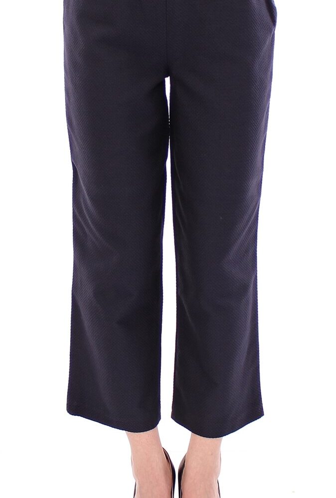 Chic Cropped Blue Pants - Exquisite Craftsmanship