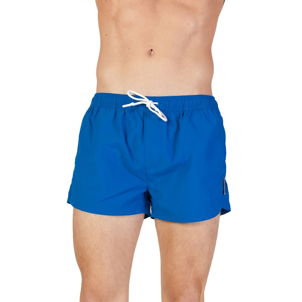Blue Polyester Swim Short