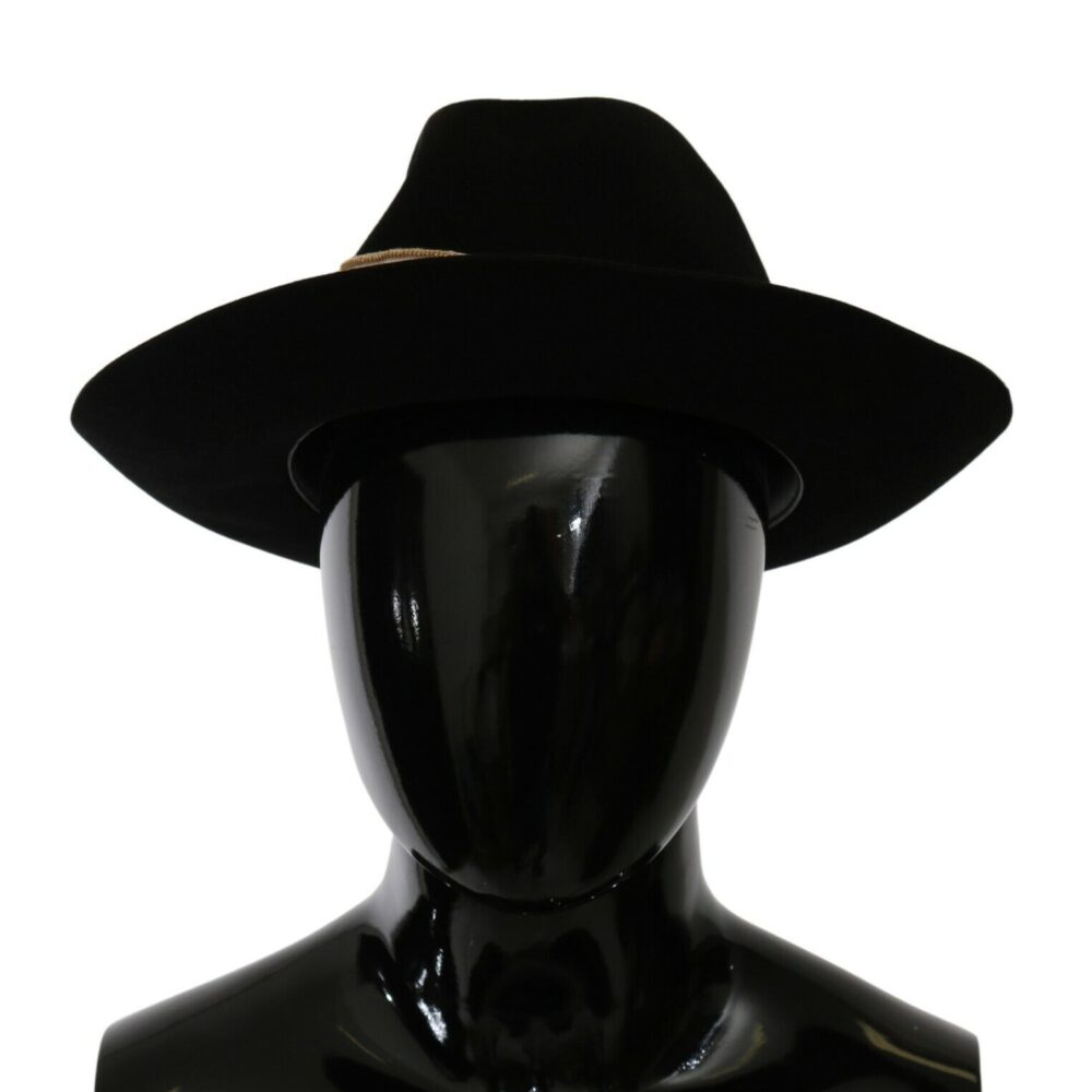 Elegant Black Lapin Wide Brim Panama Hat