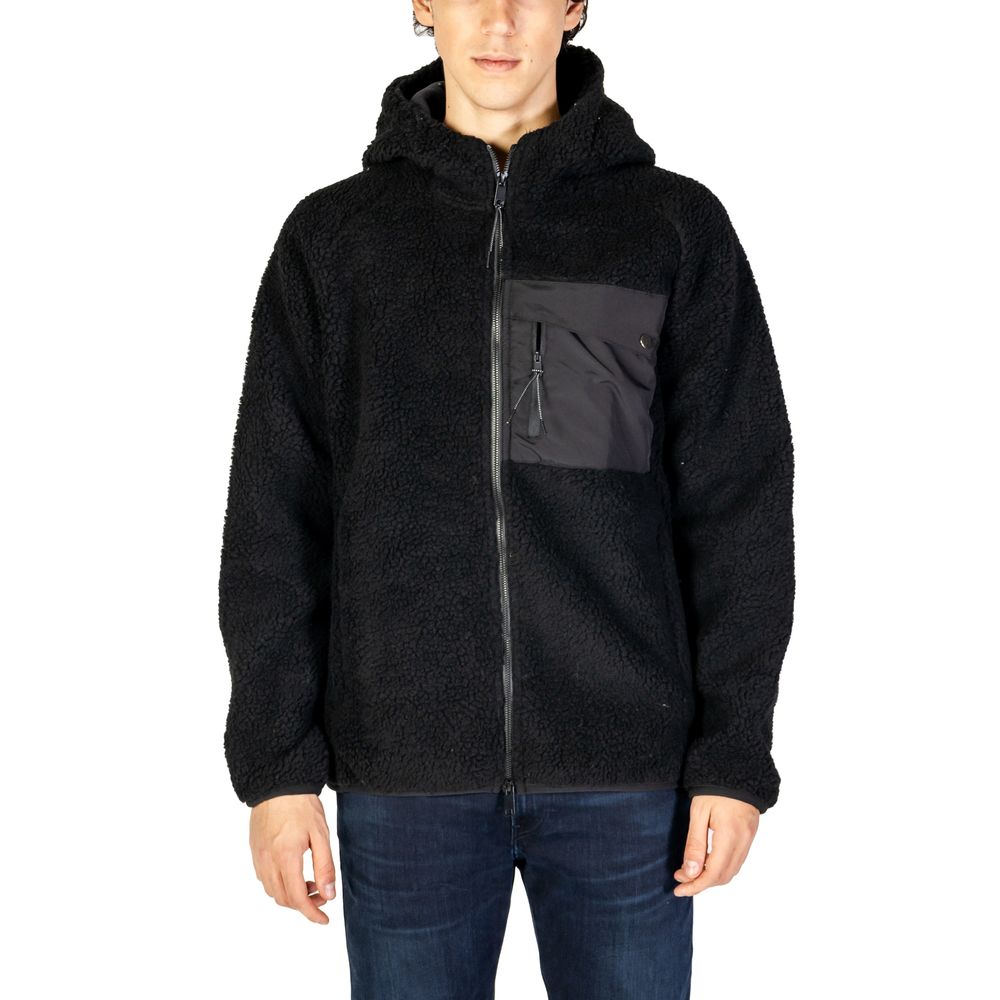 Black Polyester Jackets & Coat