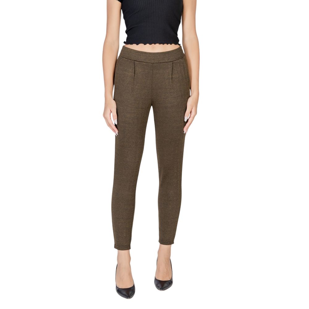 Green Polyester Skinny Pant
