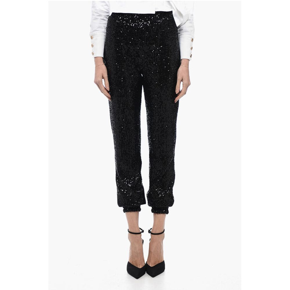 Sequined ASHA Pants with Ankle Cuffs