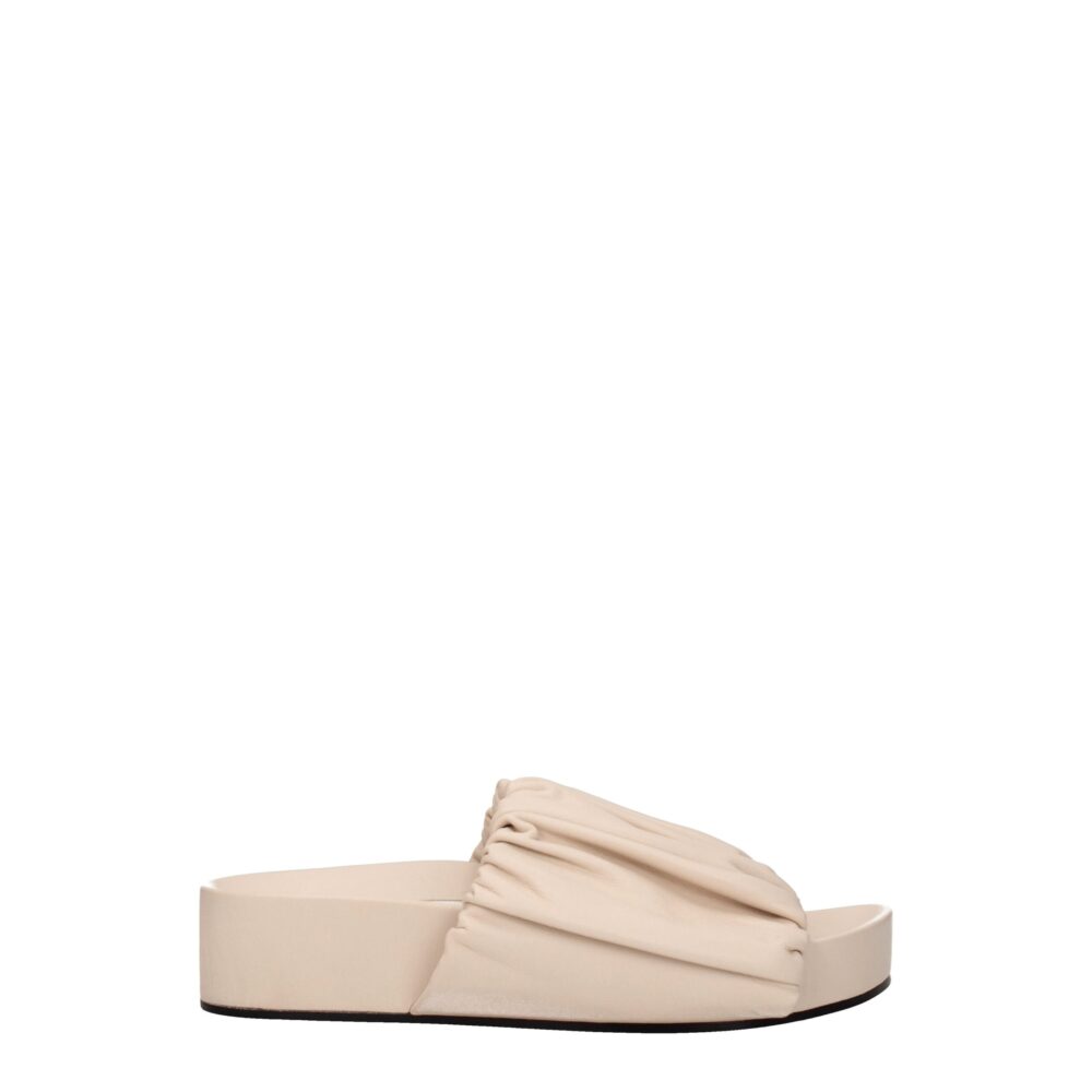 Pink Leather Slippers Sandals