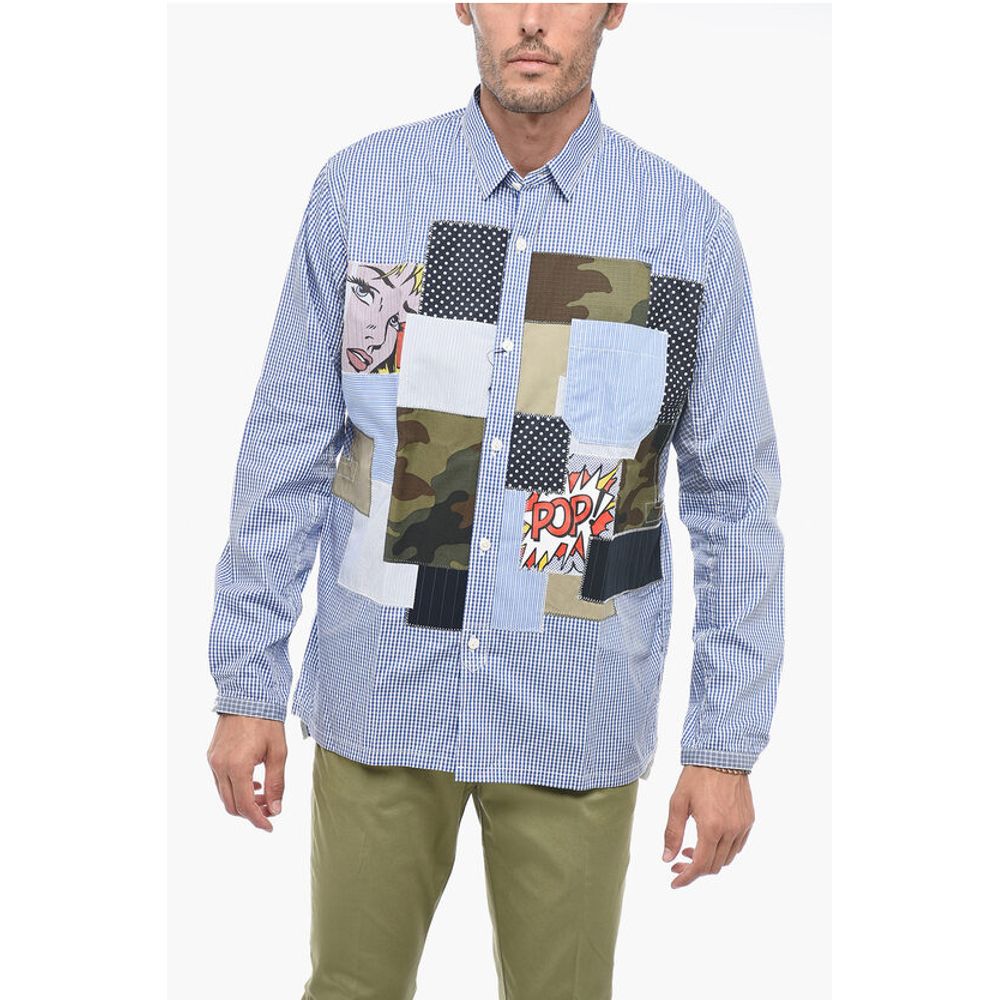 Checked Shirt with Pop Art Patchworks