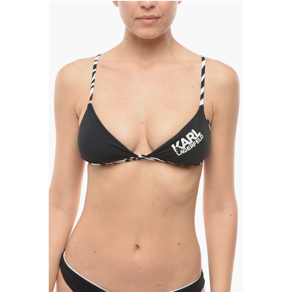 Triangle Bikini Top with Animal Motif Details