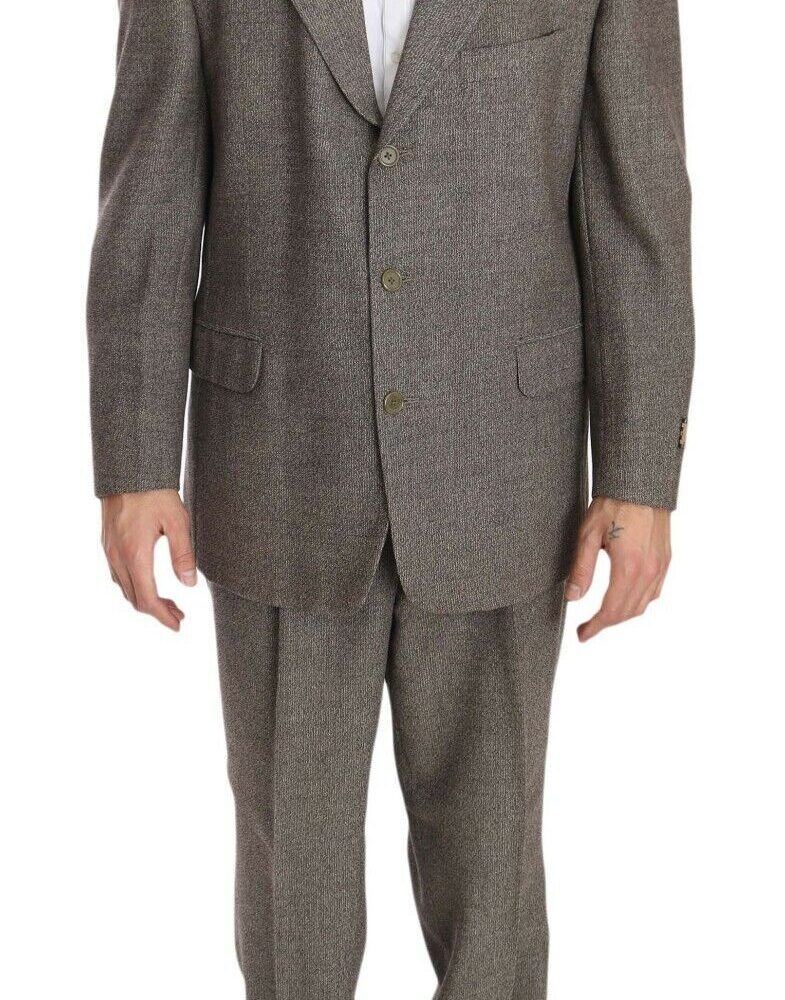 Elegant Light Brown Wool Men's Suit