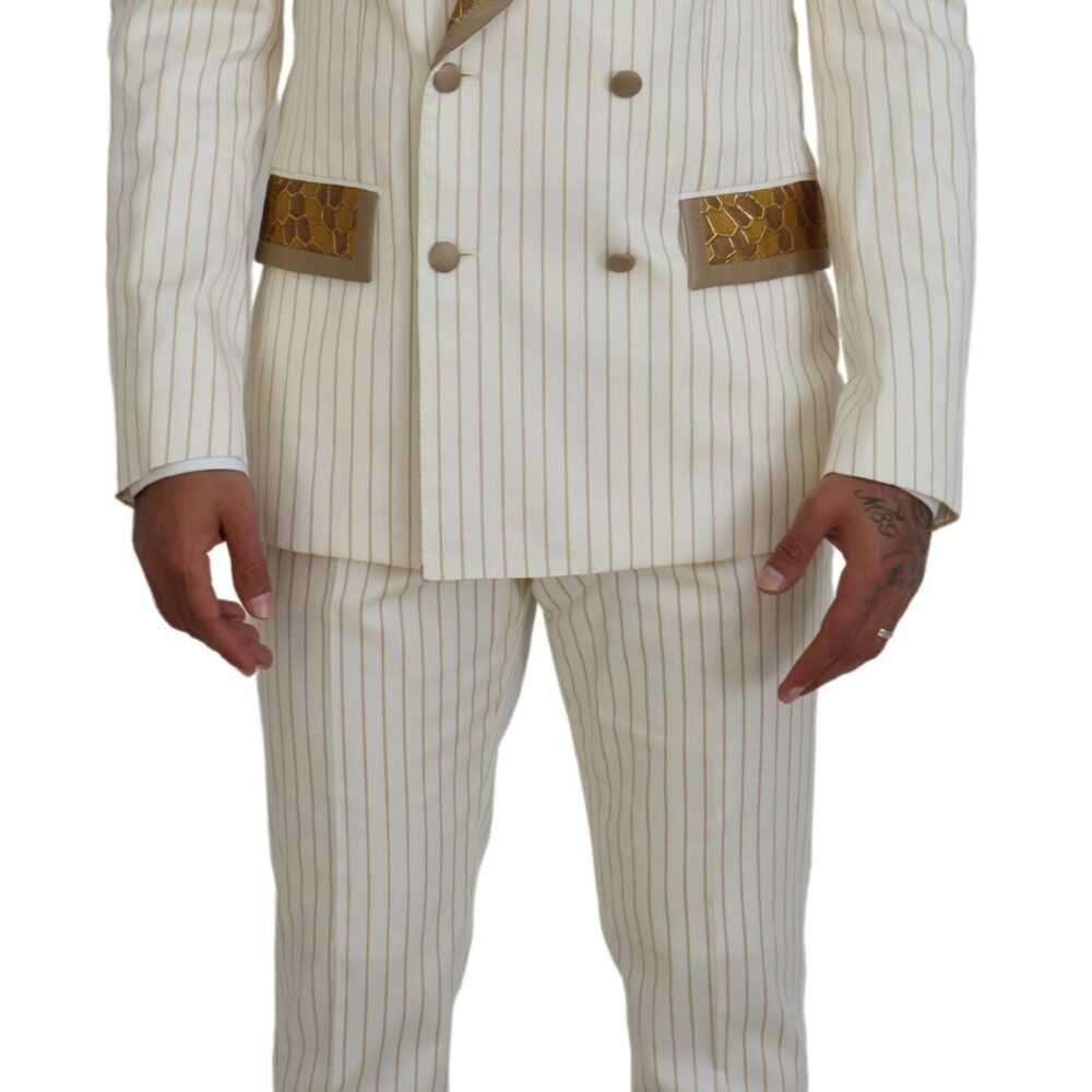 Elegant Off White Double Breasted Suit