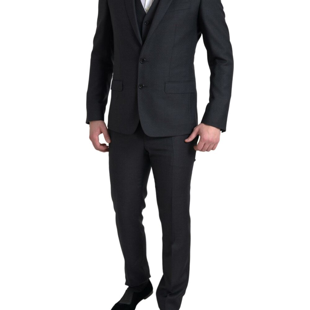 Elegant Black Martini Slim Fit 3-Piece Suit