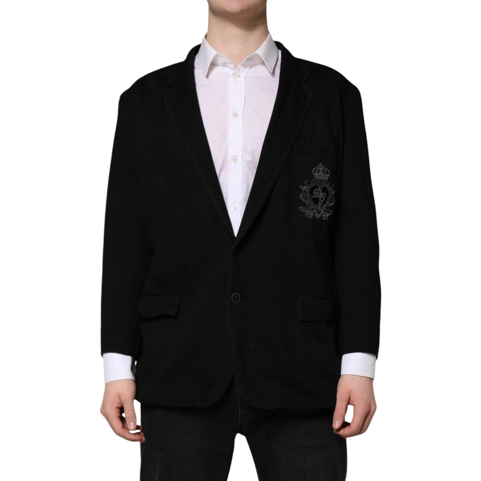 Black Viscose DG Crown Blazer Coat Jacket