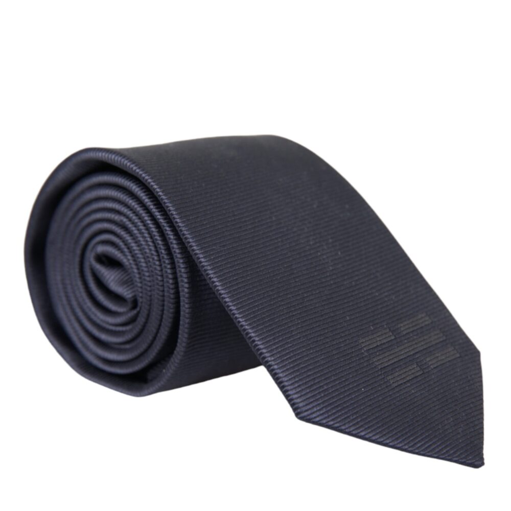 Blue Solid Silk Adjustable Tie Men
