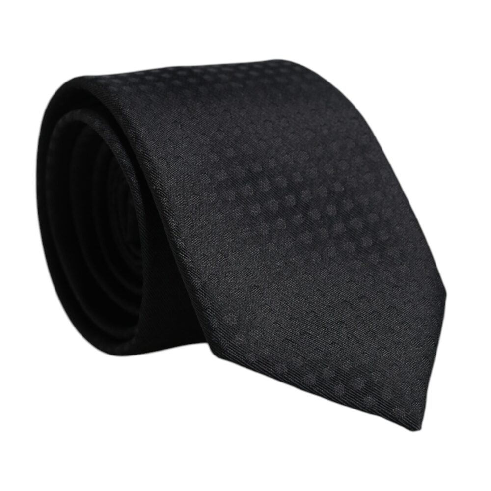 Black Circles Silk Adjustable Necktie Tie
