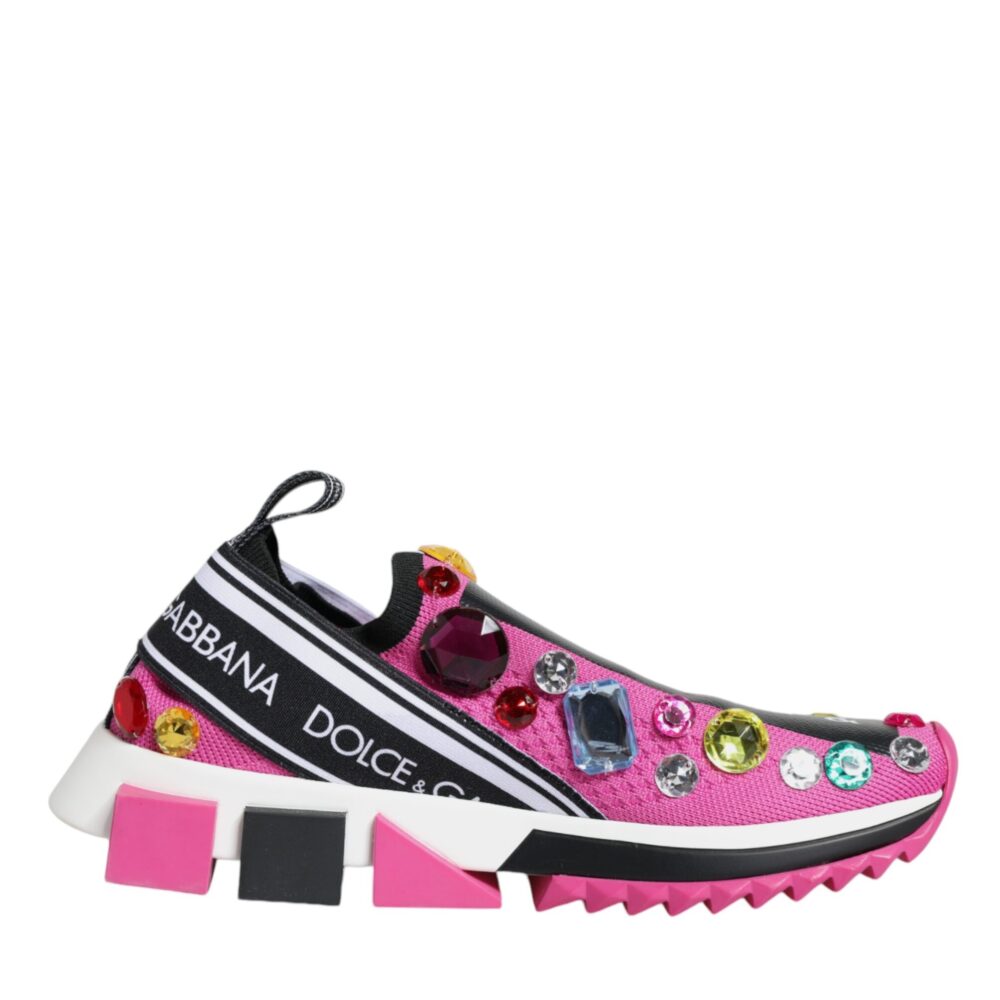 Pink Sorrento Crystals Low Top Sneakers Shoes