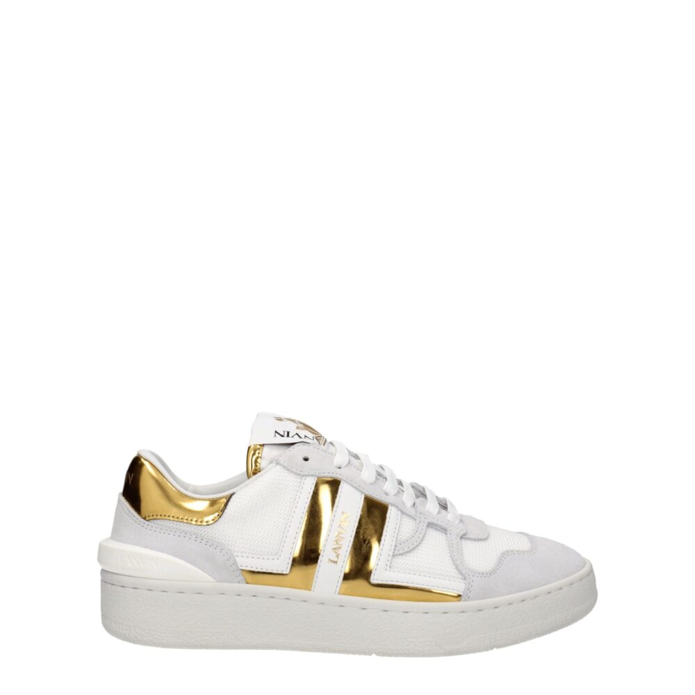 White Fabric Low Tops